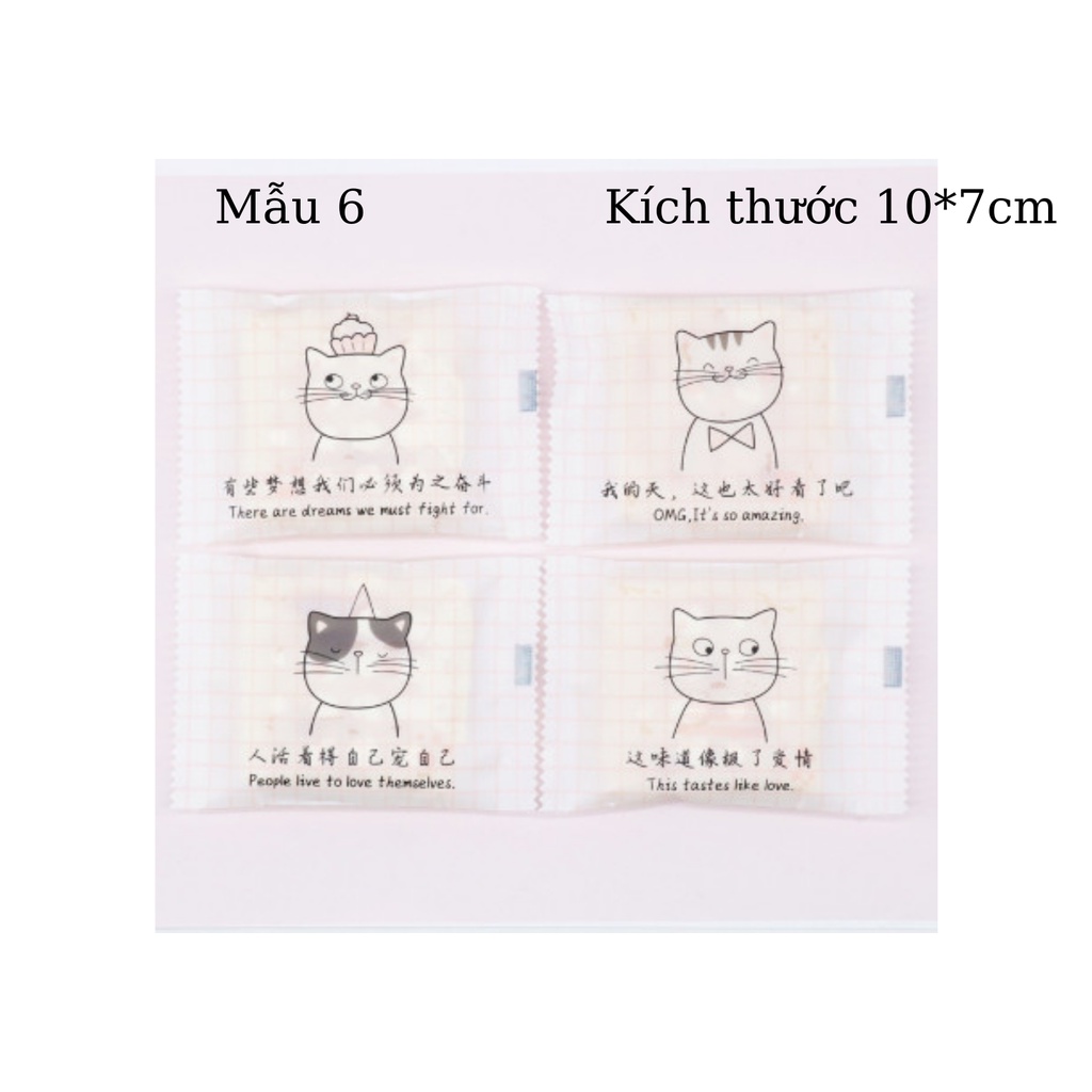 Set 100 túi hàn miệng đựng cookies, bánh quy, kẹo và các loại hạt
