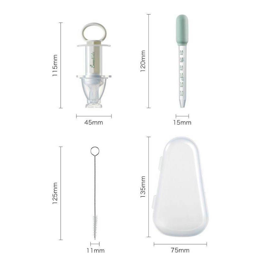 Emmakids. Dụng cụ cho bé uống thuốc 4 chi tiết (có chia ml)