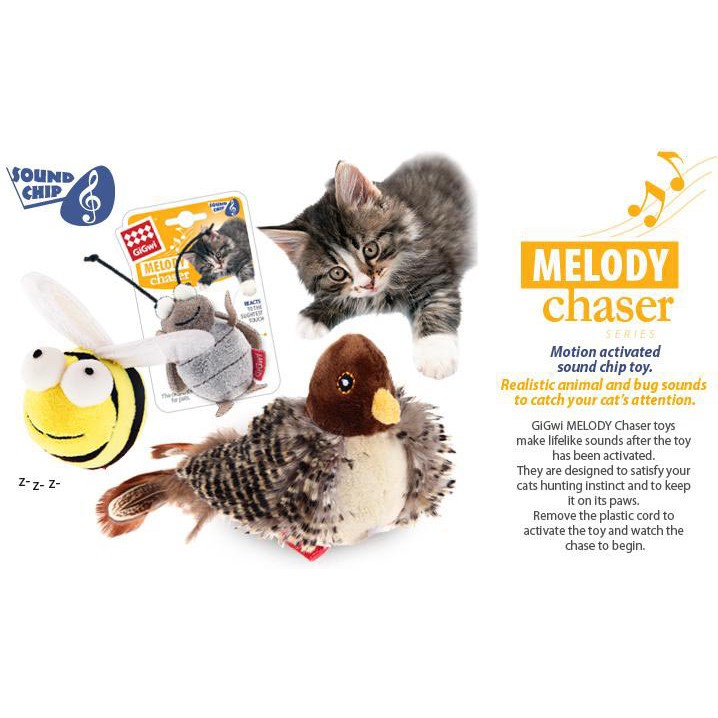Gigwi Đồ chơi thú bông tự động tạo tiếng Melody Chaser cho mèo/ thú cưng