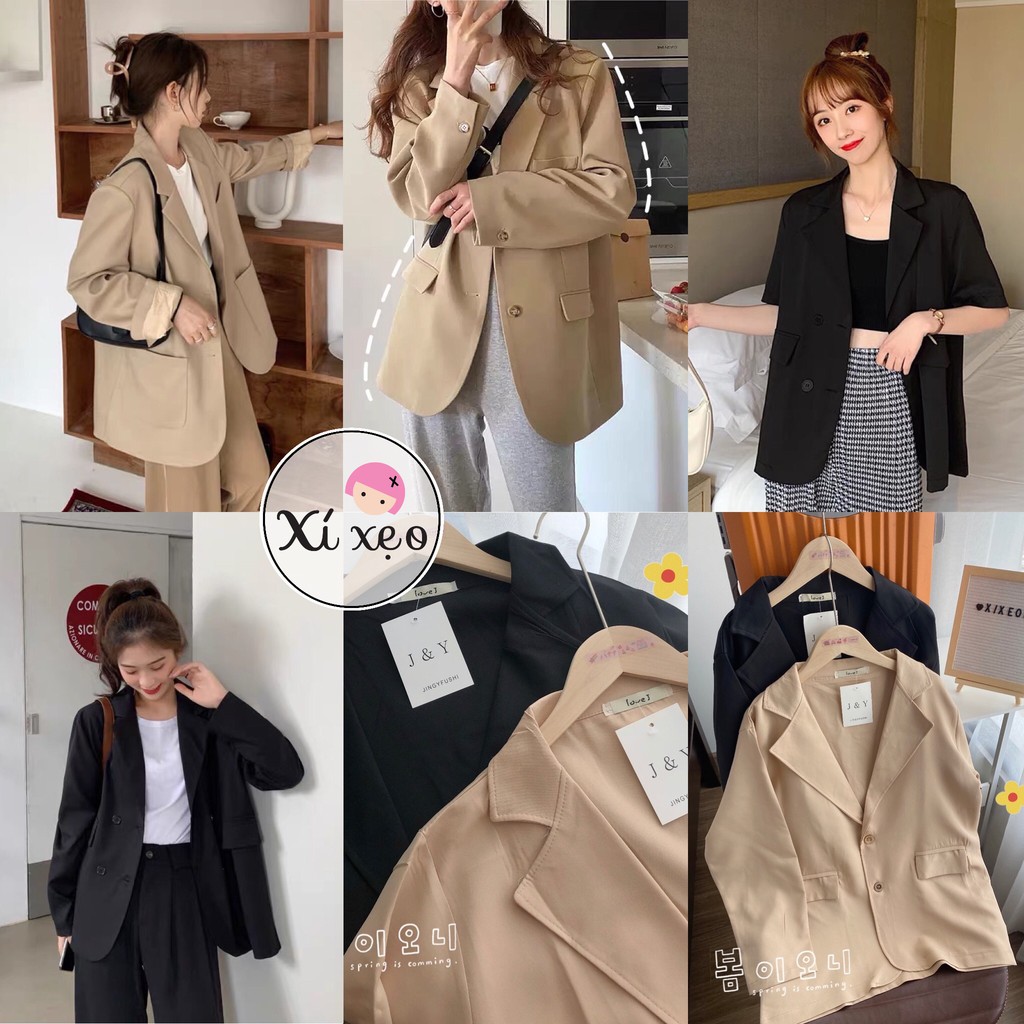 Áo blazer vest nữ, áo khoác màu trơn phong cách ulzzang xixeoshop | BigBuy360 - bigbuy360.vn