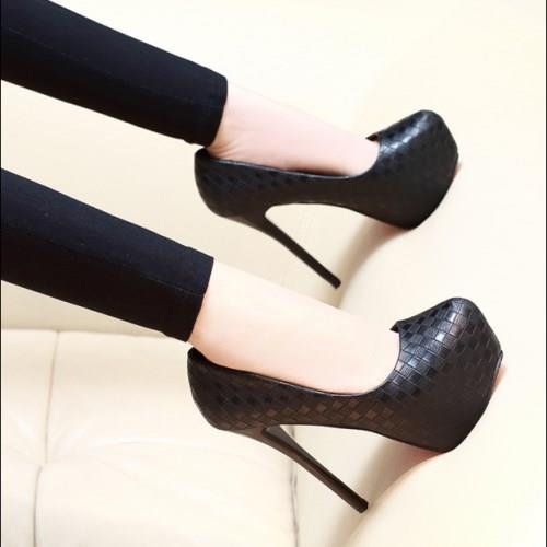 Giày Cao Gót 12cm Mũi Tròn Chống Thấm Nước Thời Trang Quyến Rũ