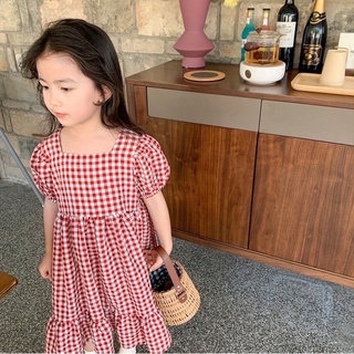 Váy baby doll caro đỏ cho bé gái 9-28kg