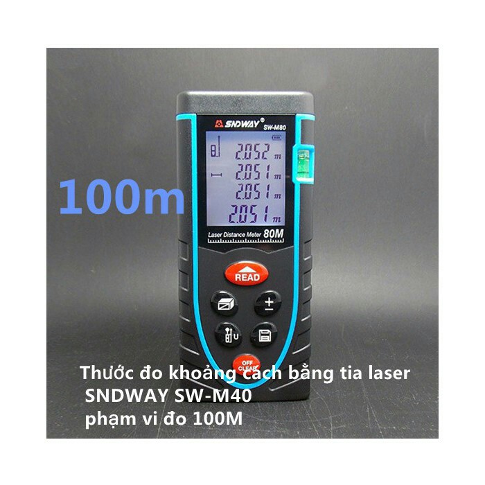 Thước đo khoảng cách bằng tia laser SNDWAY SW-M100 cự ly 100m