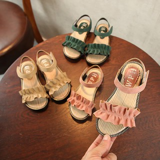 Giày sandal bằng da lộn thời trang cho bé gái