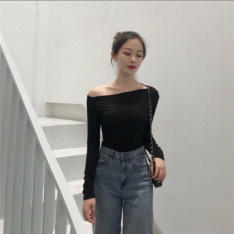 ÁO THUN LỆCH VAI TAY DÀI SIÊU SEXY NHIỀU MÀU