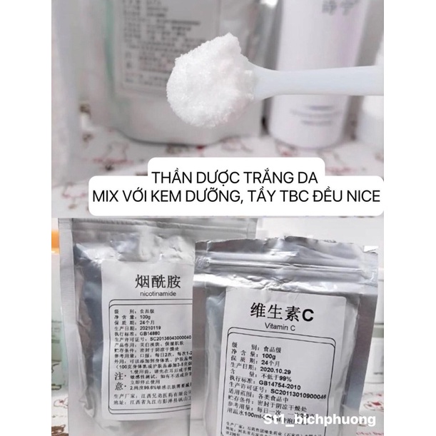 Combo Vitamin C và Vitamin B3 (nicotinamide) mỗi túi 100g kèm quà tặng hot tiktok nội địa Trung