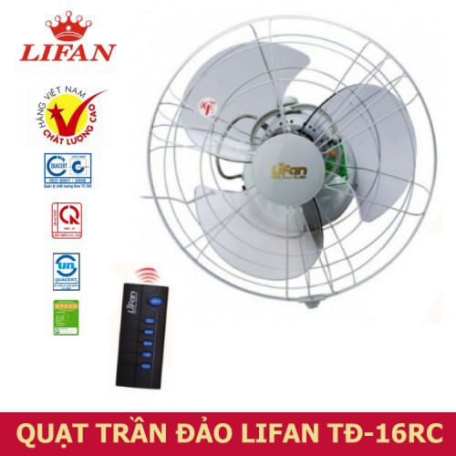 Quạt trần đảo có điều khiển Lifan TĐ-16RC có Remote