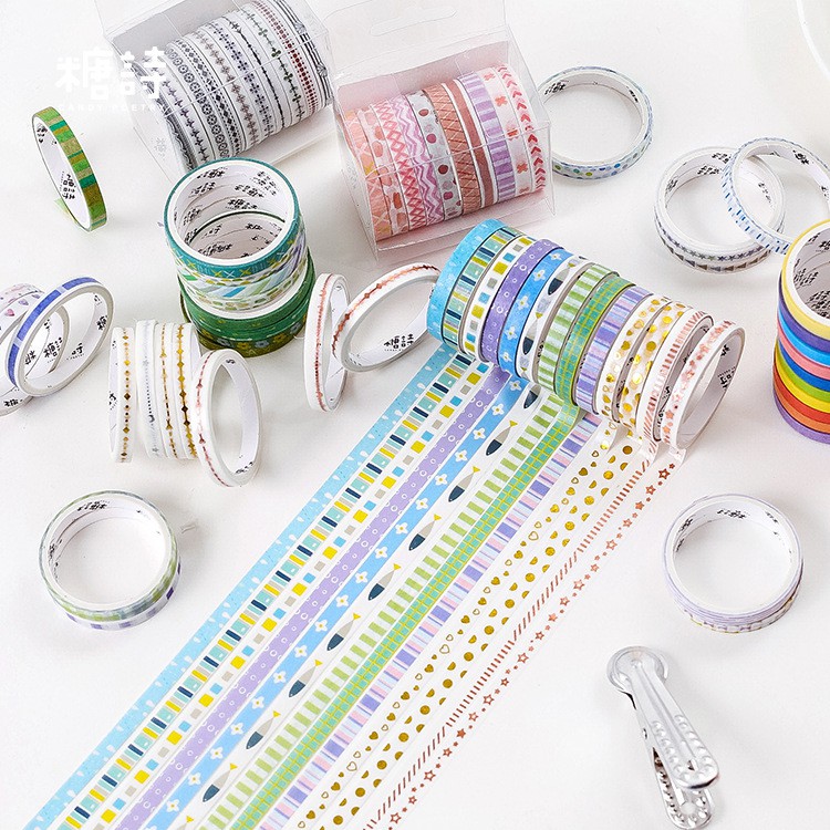 Băng dính trang trí Washi Tape Basic Frame, 5mm x 2m x 10 cuộn