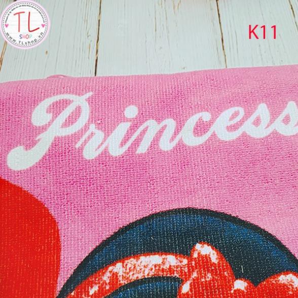 Khăn tắm - Khăn tắm choàng có mũ màu hồng ba nàng công chúa - Đồ dùng cho bé - Khăn tắm cho bé