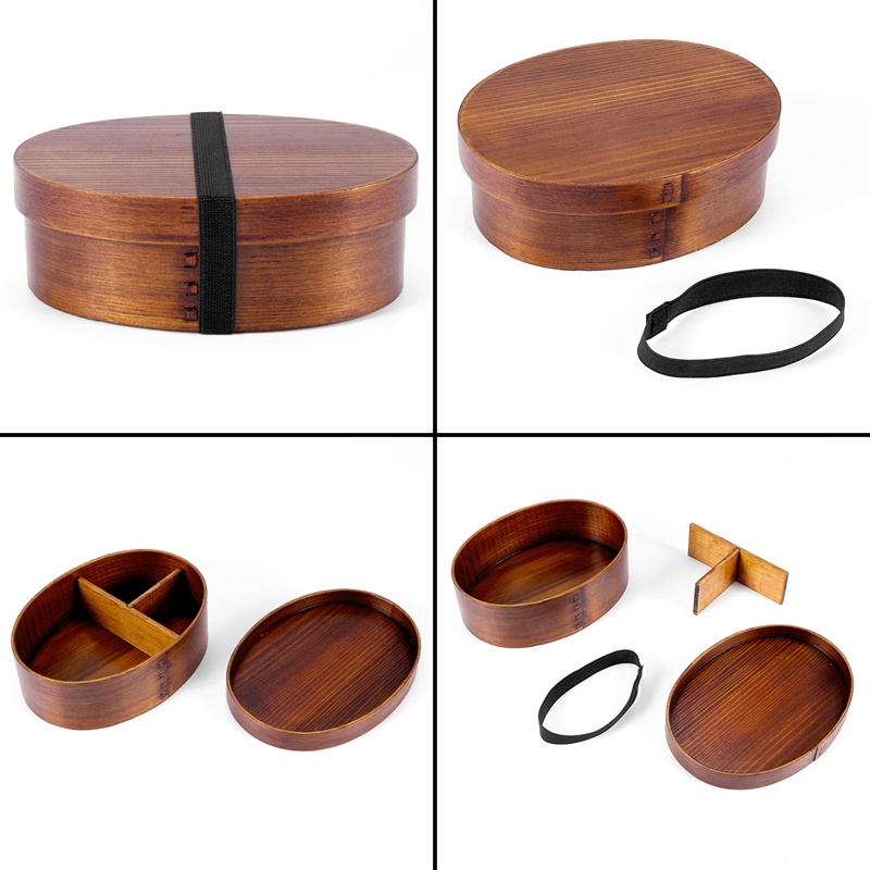 Hộp Đựng Cơm Trưa Bằng Gỗ Phong Cách Nhật Bản Dành Cho Trẻ Em