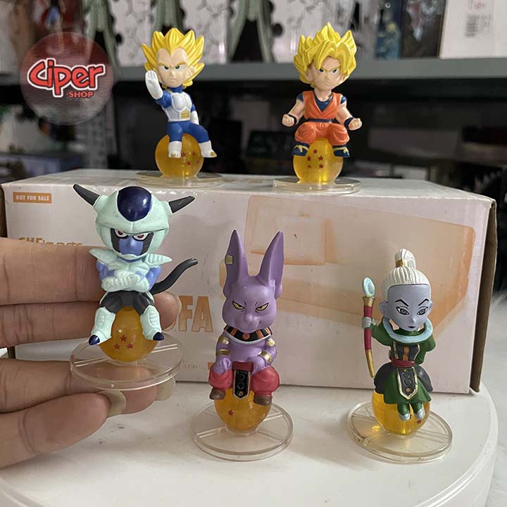 Bộ 5 nhân vật Dragon Ball ngồi trên ngọc - Figure Action Dragon Ball