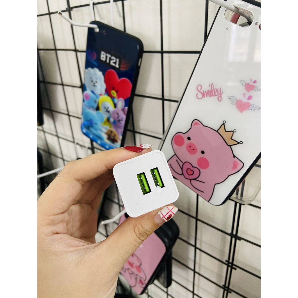 Bộ sạc Oppo 5V-4A  2 cổng USB hỗ trợ sạc nhanh, bộ sạc nhanh Oppo đầu Micro USB