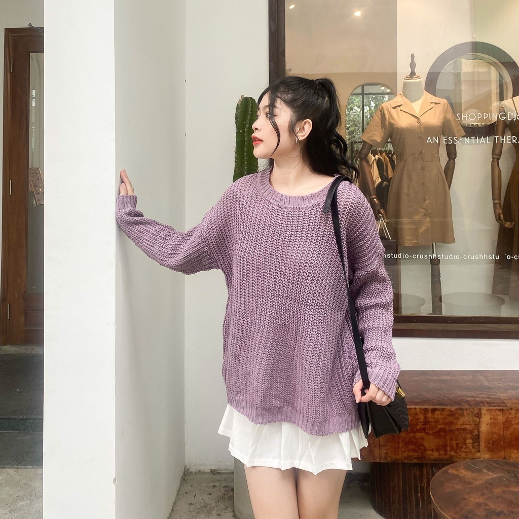 ÁO LEN BASIC TAY DÀI ZAREEN LEN23 TÍM | BigBuy360 - bigbuy360.vn