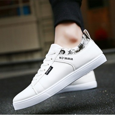 Giày Thể Thao Da Trắng Cổ Thấp Có Họa Tiết, Giày Nam 037 | BigBuy360 - bigbuy360.vn