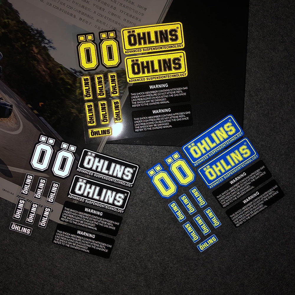 Nhãn Dán Phản Quang Chống Nước Chống Sốc Trang Trí Xe Mô Tô No.L093 OHLINS