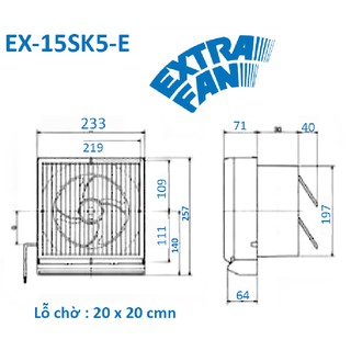 [Mã ELHA22 giảm 6% đơn 300K] Quạt hút tường Mitsubishi EX-15SK5-E (sản xuất tại Japan, Bảo hành chính hãng)