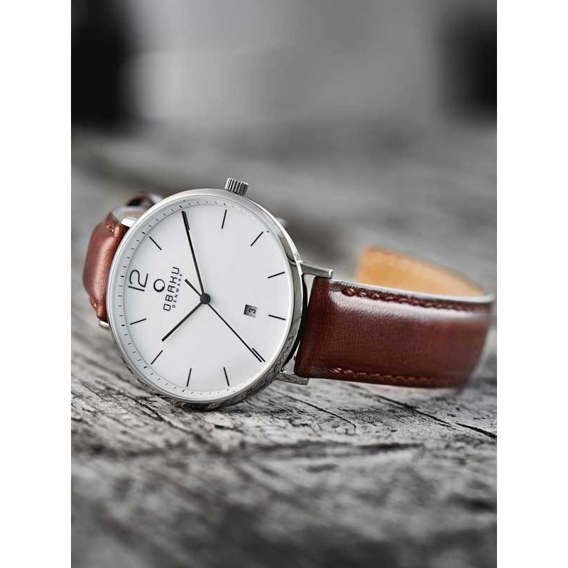 Đồng hồ Nam Obaku V181GDCWRN dây Da nâu