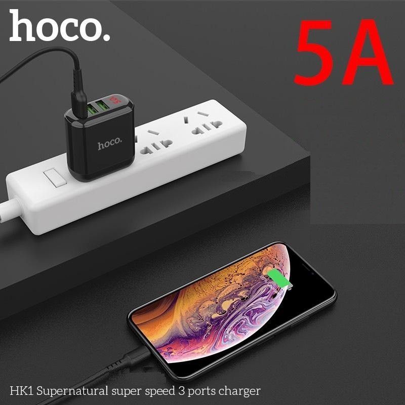 Cốc sạc đa năng 3 cổng usb Hoco hk 1 5A