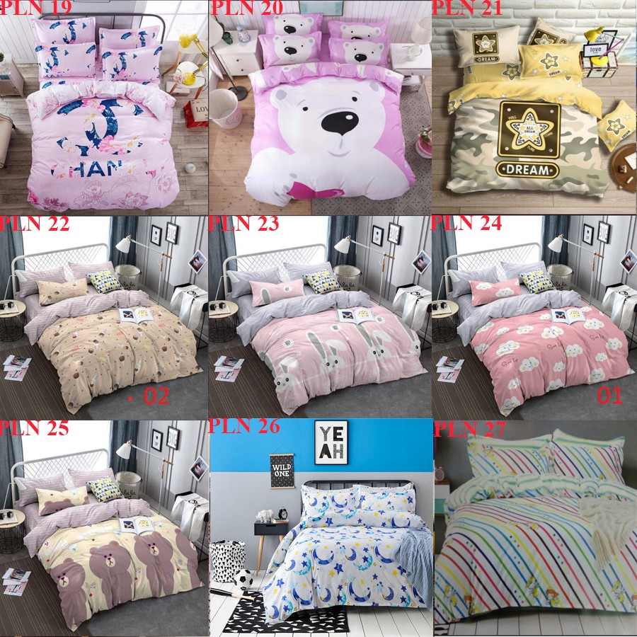 BỘ CHĂN GA GỐI POLLY NHẬP HELLO KITTY NƠ HỒNG CÁNH SEN M4/M6/M8