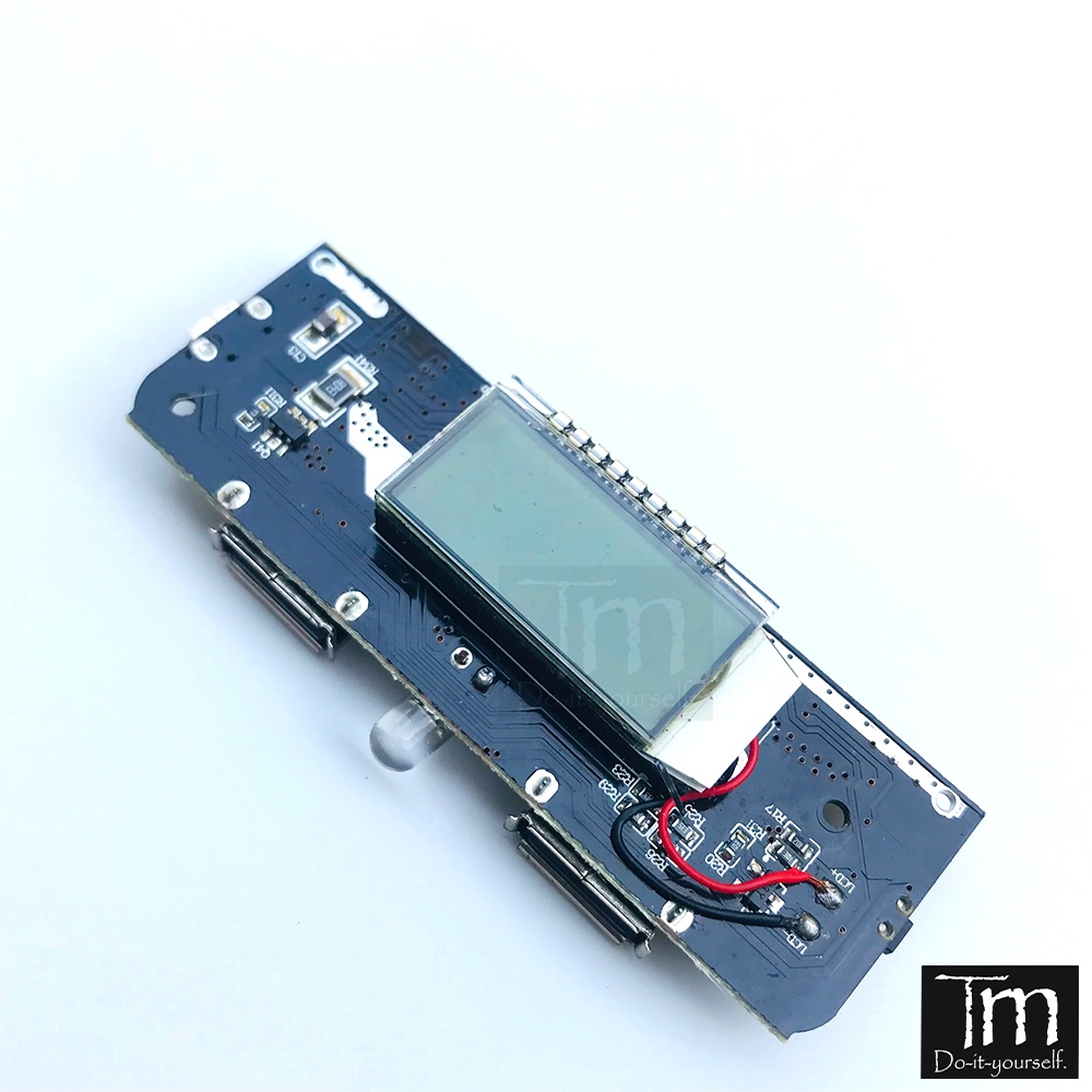 Mạch Sạc Dự Phòng 12W Hiển Thị LCD Mạch Đen