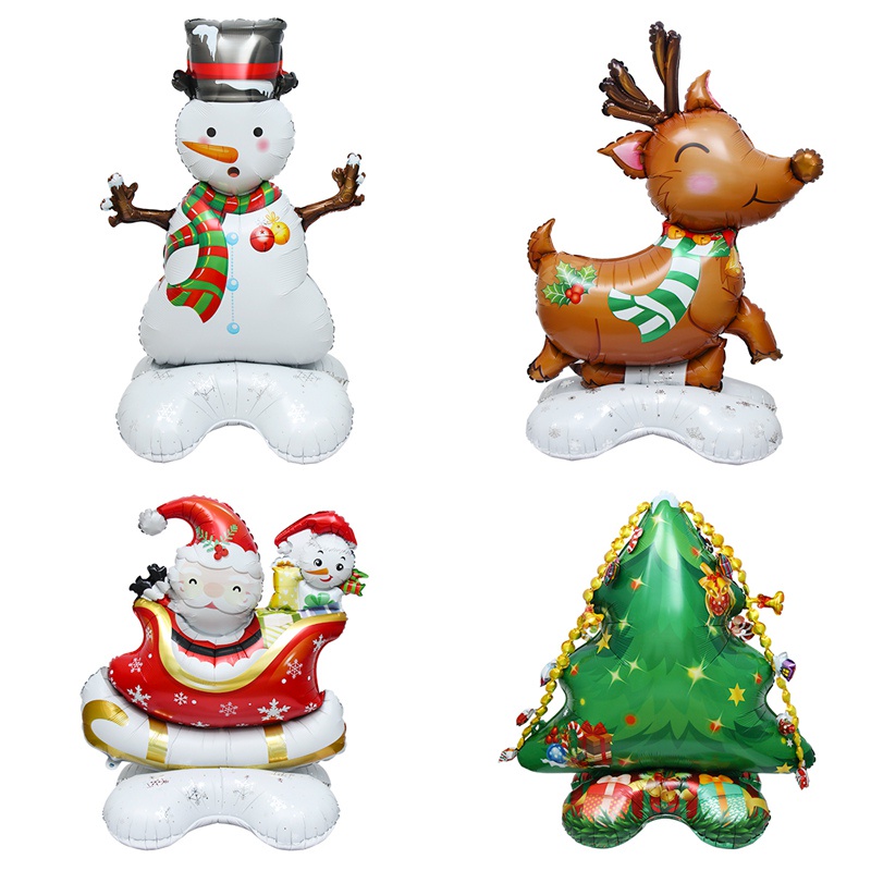 Bong Bóng Lá Nhôm Hình Ông Già Noel Tuần Lộc Giáng Sinh Trang Trí Đa Ứng Dụng