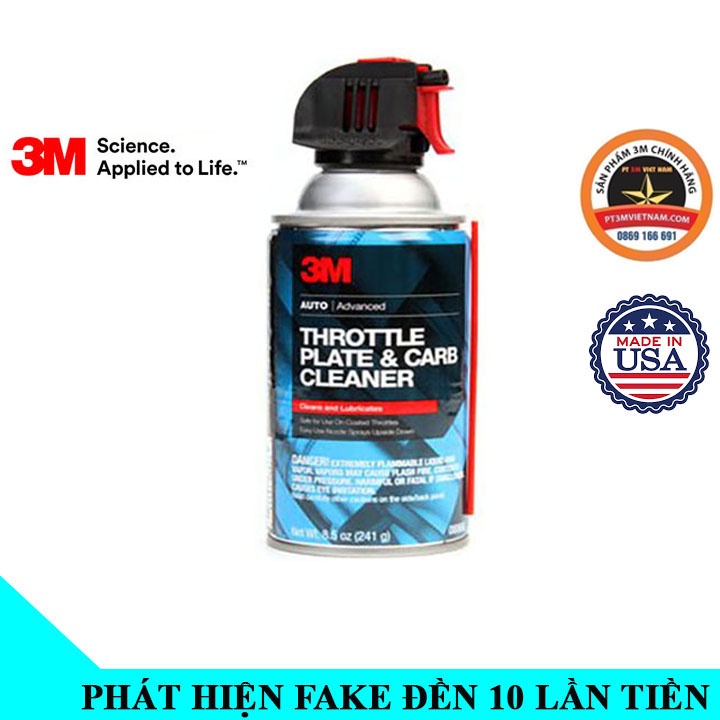 Chai xịt vệ sinh bộ chế hoà khí và bướm ga 3M 08866 throttle plate &amp; carb cleaner