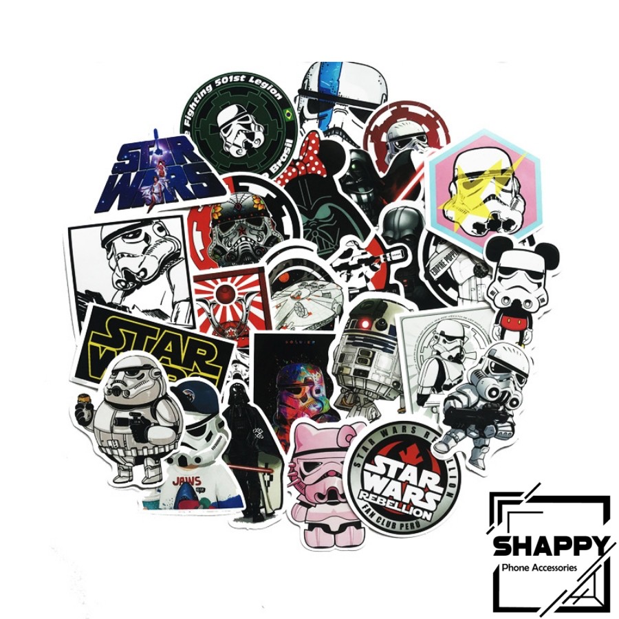 Sticker Dán Star Wars PVC Chống Thấm Nước | Dán Laptop - Dán Nón Bảo Hiểm - Dán Xe - Dán Vali [Shappy Shop]