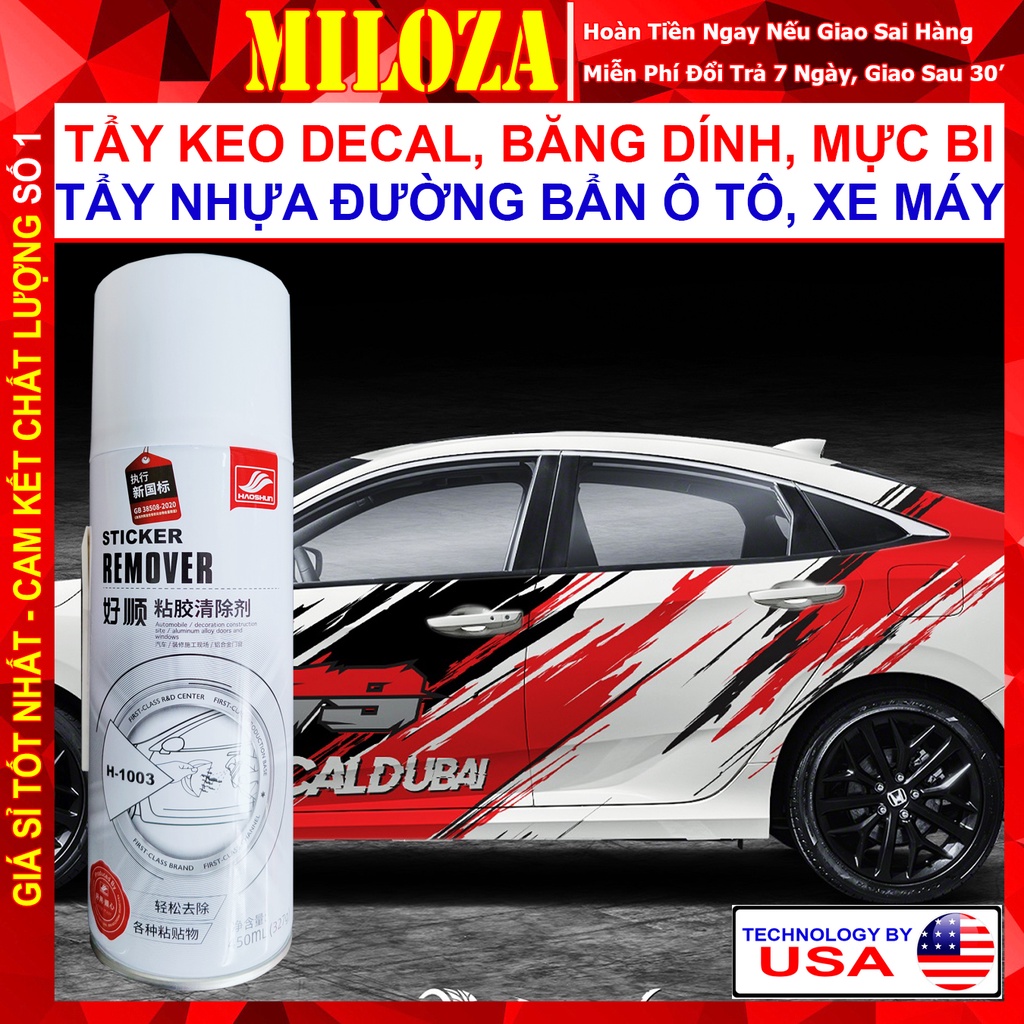 [MILOZA] Tẩy Băng Dính - Tẩy Nhựa Đường - Dung Dịch Tẩy Keo , Nhựa Cây, Decal, Mực, Vết Ố Vàng Sơn Ô tô - HAOSHUN Stick