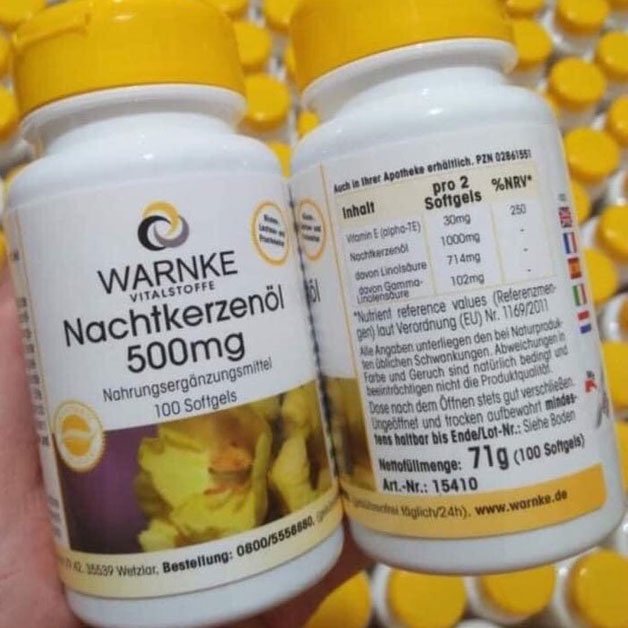 Tinh Dầu Hoa Anh Thảo Warnke Nachtkerzenol 500mg Của Đức- Điều hoà nội tiết tố, trẻ hoá -thuhangnguyenhapo