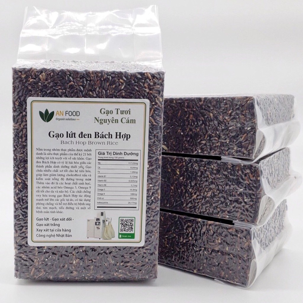 Gạo lứt đen BH 1,5kg hút chân không