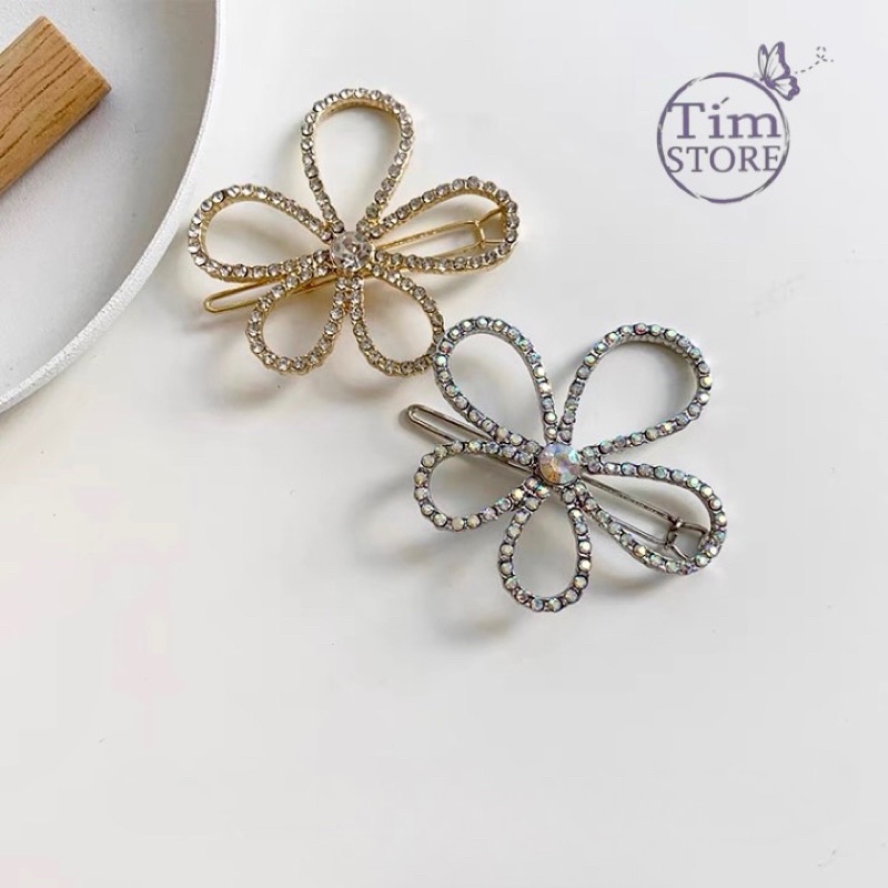 Kẹp tóc mái nữ thời trang hoa mai TÍM STORE phong cách dễ thương hàn quốc