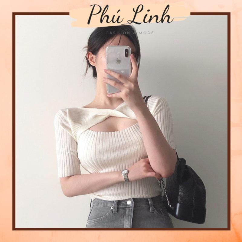 MS287 Áo len tay lỡ xoắn ngực mặc được 2 kiểu phong cách tiểu thư nhẹ nhàng