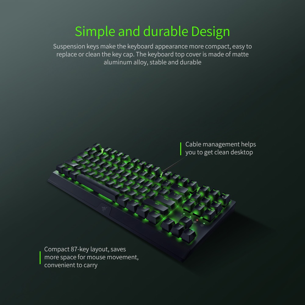 Bàn phím cơ chơi game Razer BlackWidow X Tenkeyless