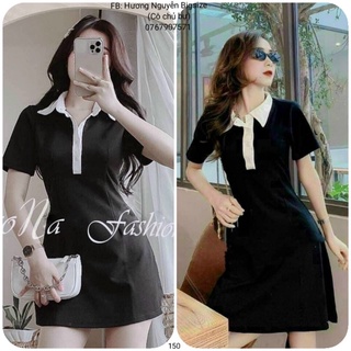 60-85kg bigsize đầm polo cổ trụ dáng a giá rẻ