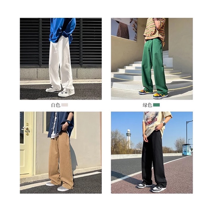QUẦN KAKI ỐNG RỘNG 4 MÀU -DÁNG SUÔNG PHONG CÁCH HÀN QUỐC-THỜI TRANG UNISEX-có size Nam Nữ dể phối đồ màu bò
