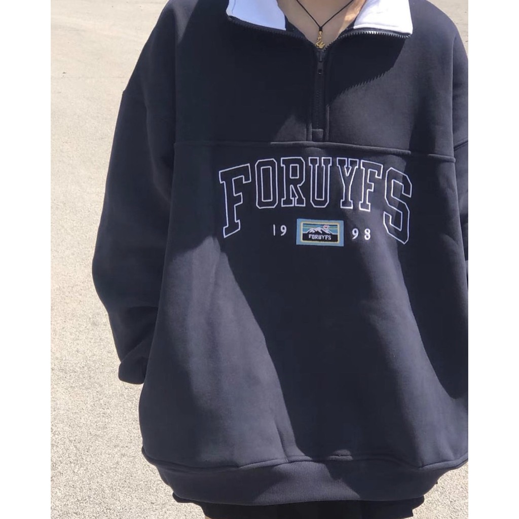 Áo Nỉ Nữ Zip Foruyfs ⚡ Casper.Store | FREESHIP | ⚡ Áo mùa đông dài tay form rộng HOT TREND