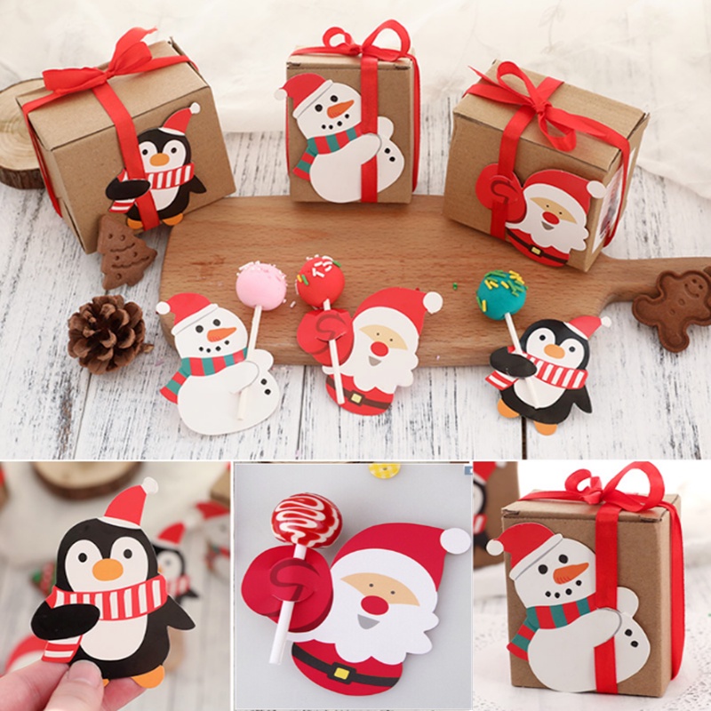 Set 50 Túi Giấy Đựng Kẹo Mút Họa Tiết Hoạt Hình Dễ Thương