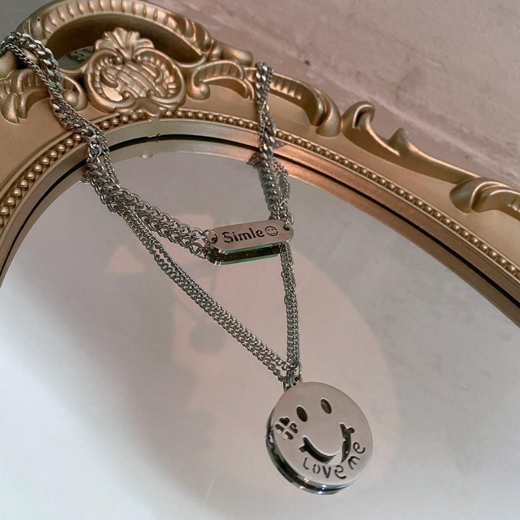 Vòng cổ nhiều lớp phối mặt hình mặt cười thời trang