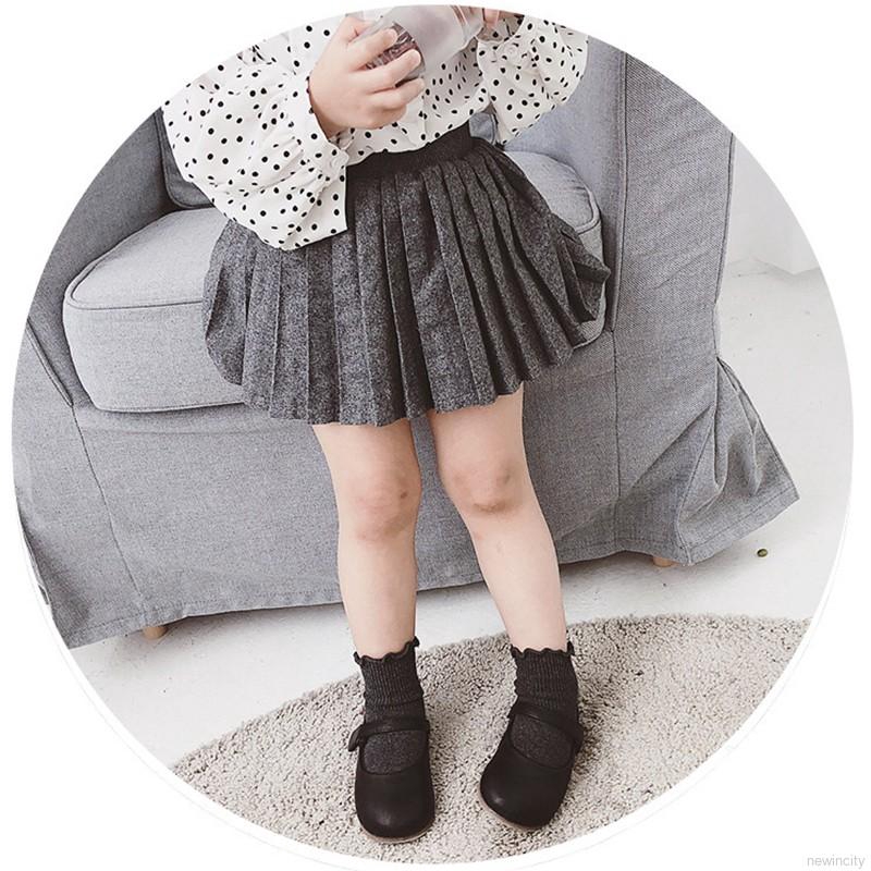 Chân váy xòe xếp li phong cách Hàn Quốc xinh xắn dành cho bé gái