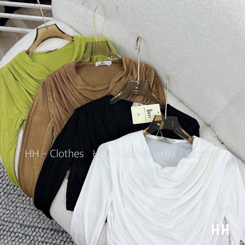 Áo Giấy Nhũ Croptop Cổ Đổ b85