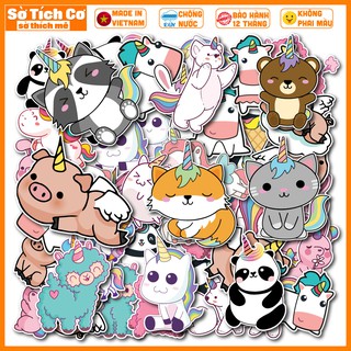 [Bộ 50 Sticker] Animal Unicorn dán điện thoại, laptop, mũ bảo hiểm, guitar, vali MSP: ST01