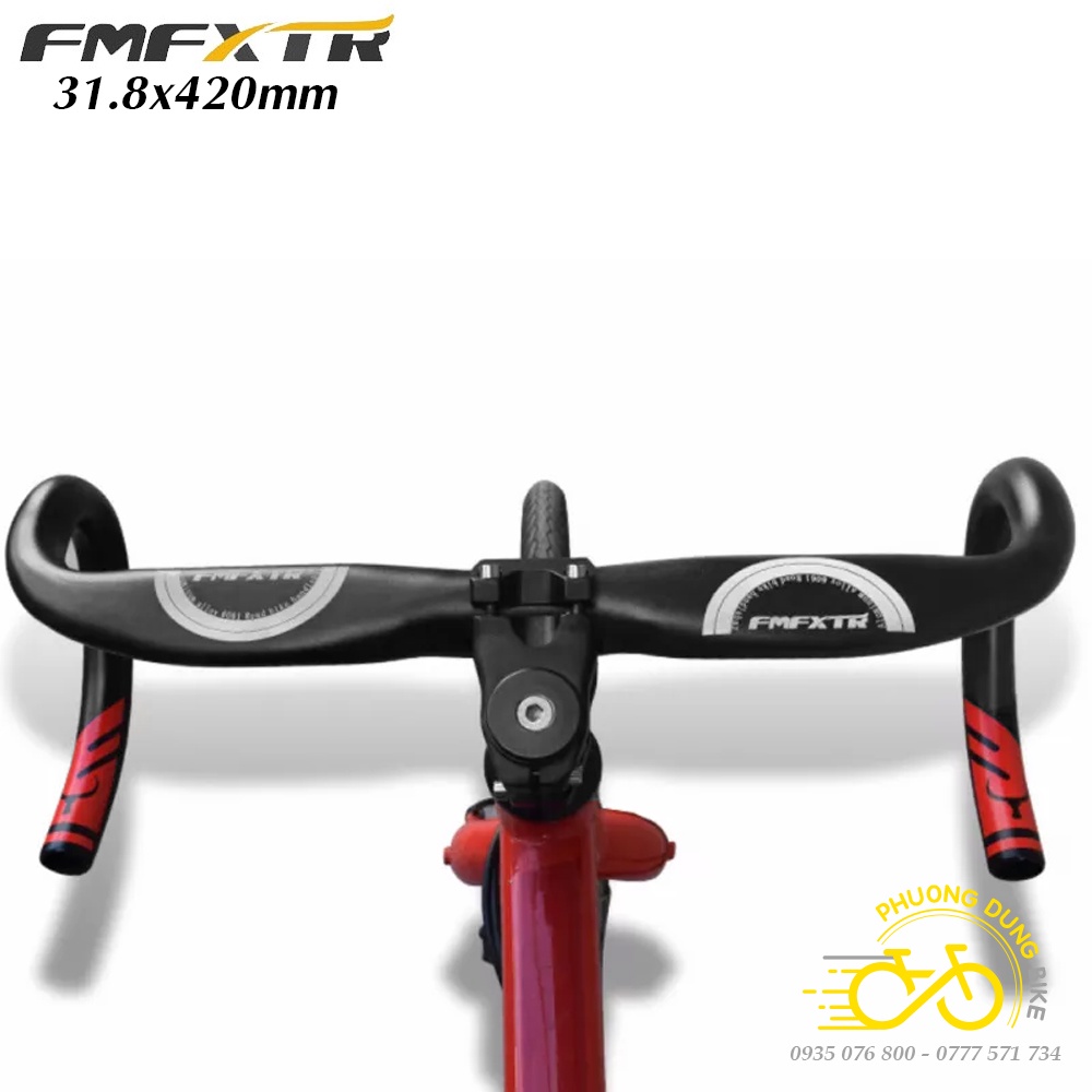 Ghi đông nhôm dẹp xe đạp road FMF XTR 420x31.8mm