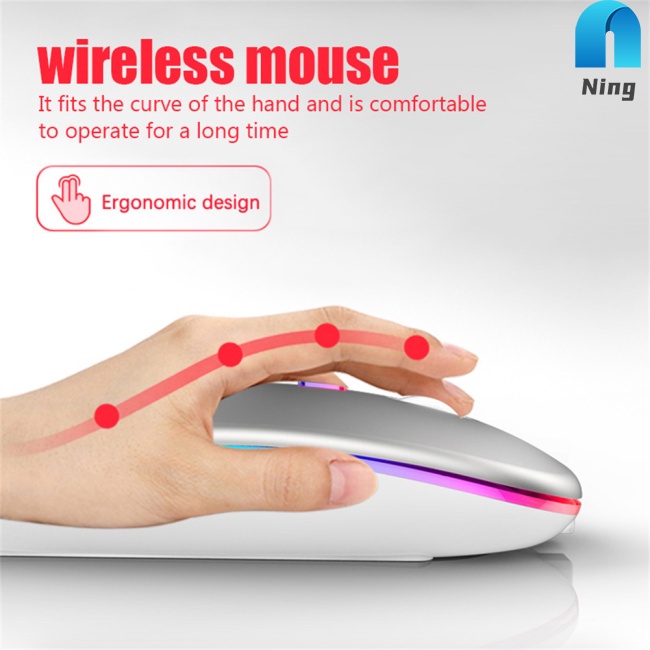Chuột không dây Ning 2.4g Có Đèn Led Rgb Chất Lượng Cao