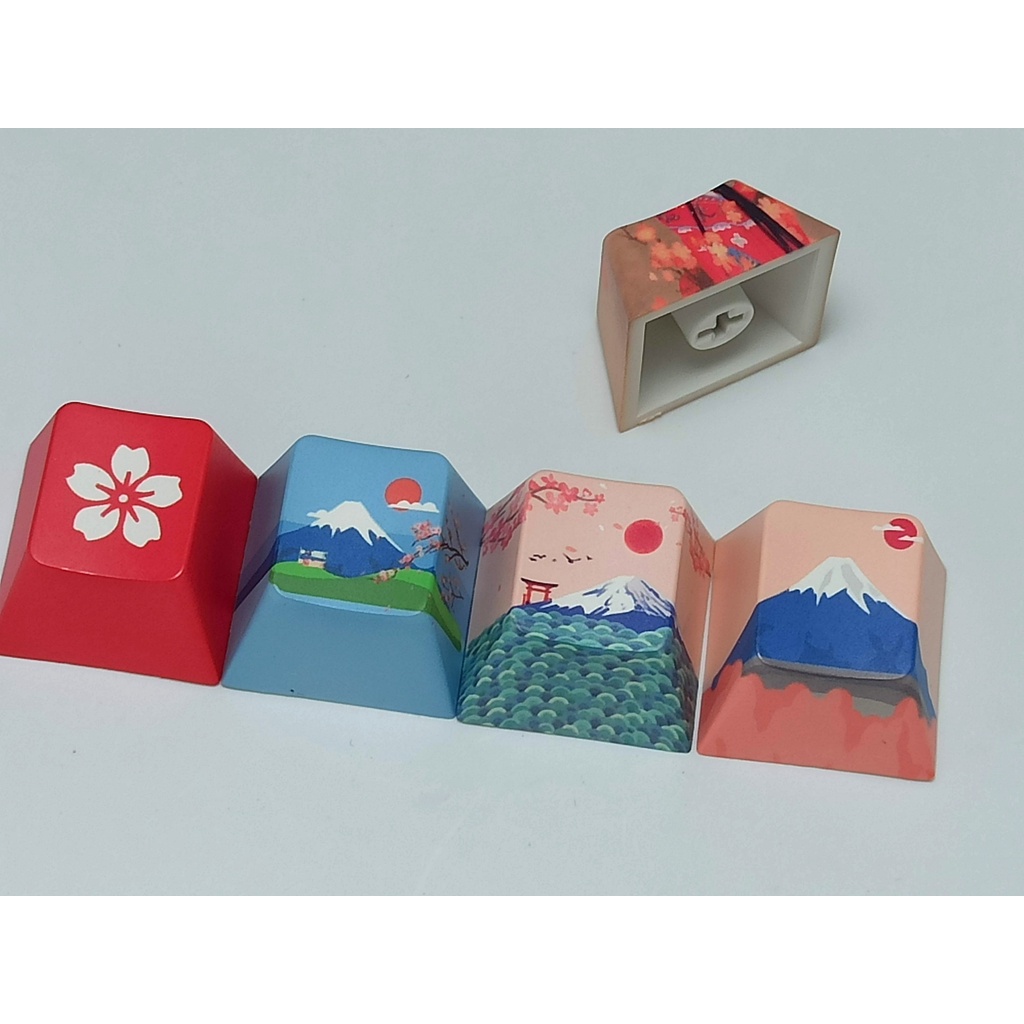 Set 5 Nút Bàn Phím Cơ PBT Hình Núi Tuyết Fuji