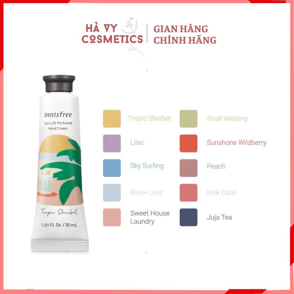 Kem Dưỡng Da Tay Hương Nước Hoa Innisfree Jeju Life Perfumed Hand Cream 30ml