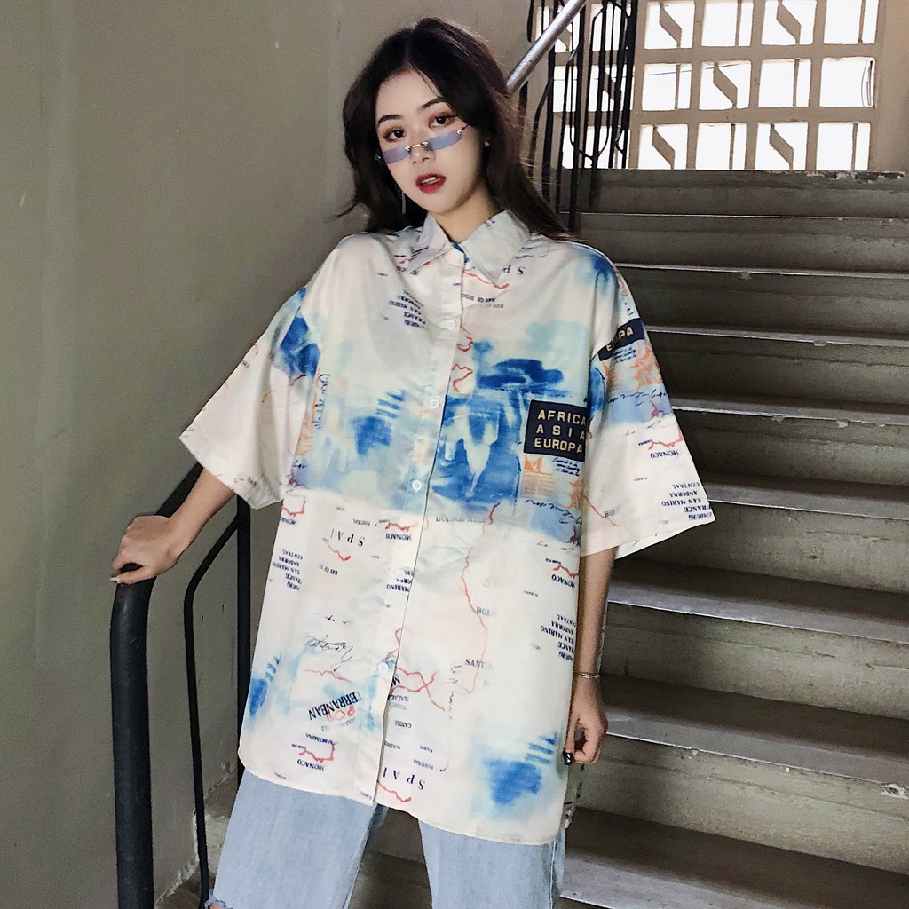 Áo Sơ Mi Polo Nữ Họa Tiết Graffiti Phong Cách Hàn Quốc | BigBuy360 - bigbuy360.vn