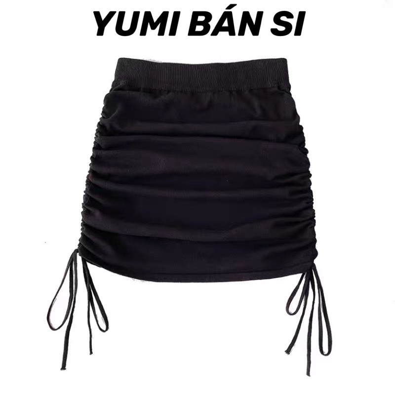 Chân Váy Rút 2 Bên Hong Chân Váy Ôm Body Nhún Rút Dây Siêu Hot HARI