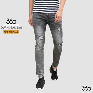 Quần jeans nam 360 BOUTIQUE mài xước, màu xám - QJDTK1905