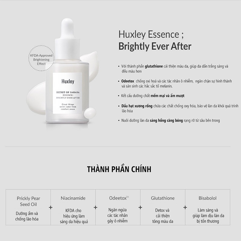 Serum Huxley Mini Essence Brightly Ever After​ Dưỡng Trắng Da, Mờ Thâm Sạm 5ml