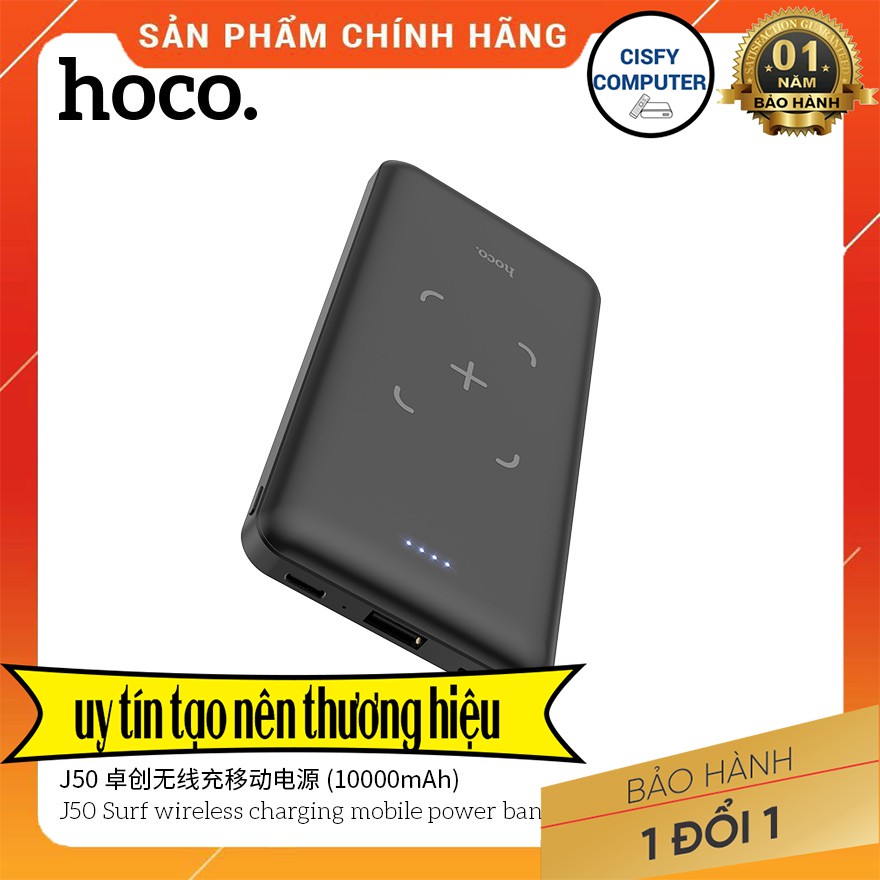 🌟CHÍNH HÃNG 🌟 Sạc Dự Phòng Hoco. J50 10.000mAh Màn Hình Led - Sạc Điện Thoại Không Dây - Full Kết Nối - Bảo Hành 12T
